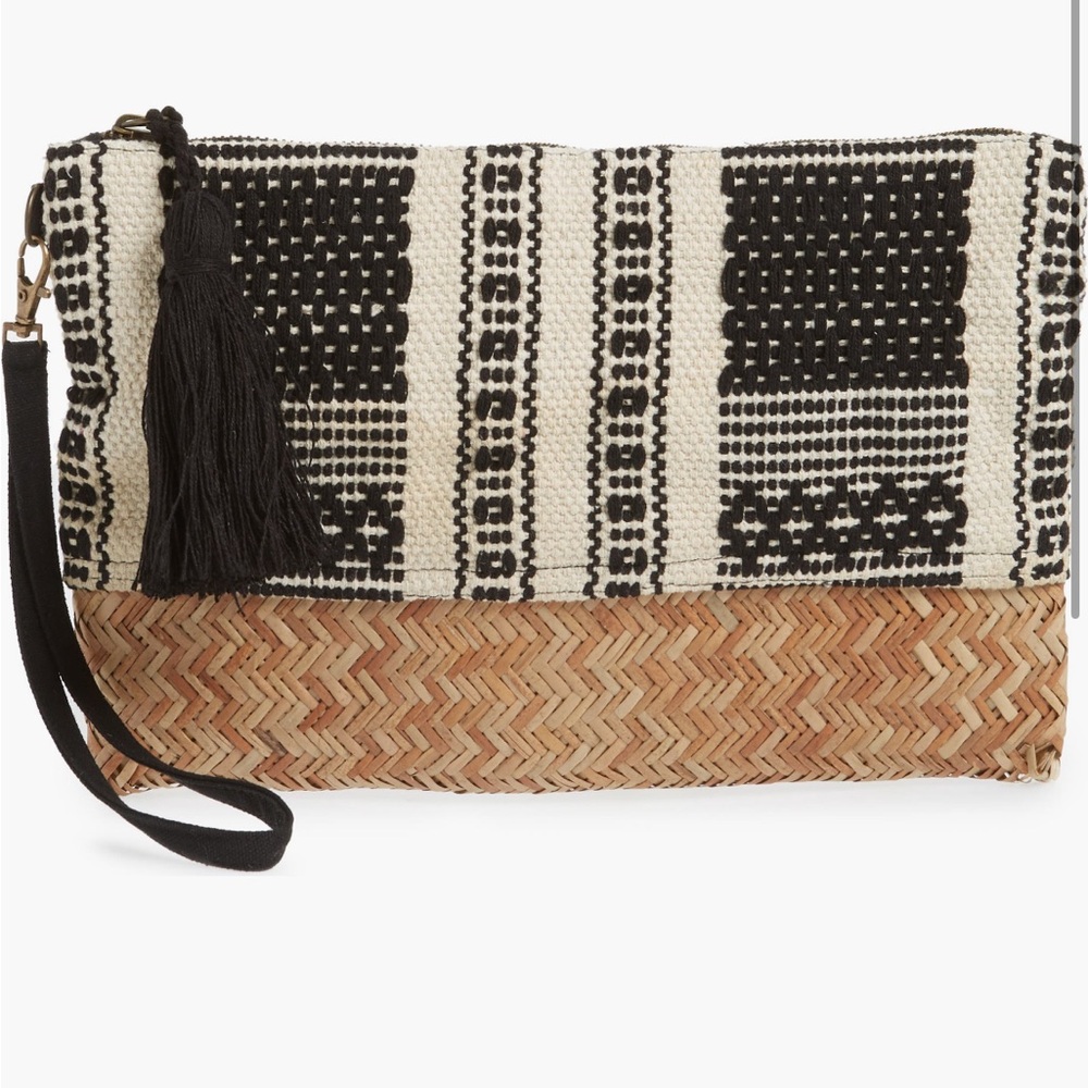 Sole society fabric clutch